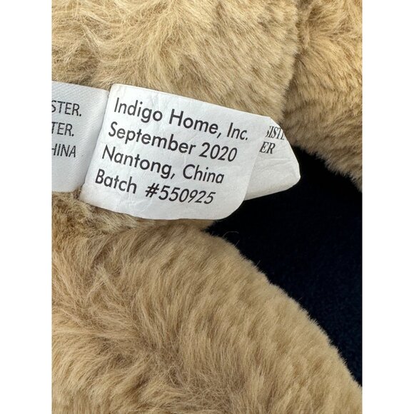 Soft Plush Puppy Dog Fleece Blanket Tan Brown Blue Lovey Lovie Stuffed Animal - Picture 9 of 11